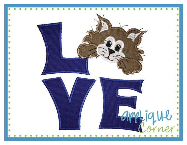 Love Wildcat Applique Design