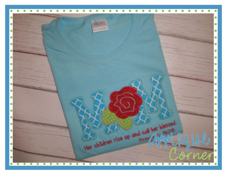MOM Flower Verse Applique Design