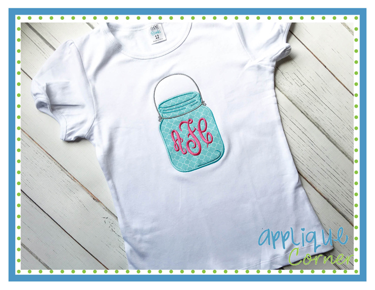 Mason Jar Plain Applique Design