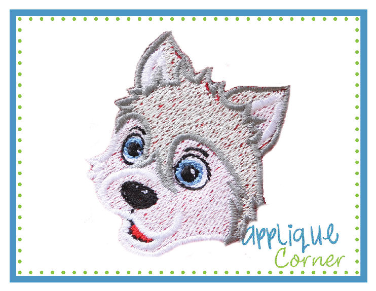 Husky Mini Filled Embroidery Design