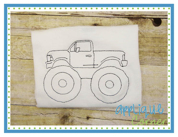 Monster Truck 2 Sketch Embroidery Design