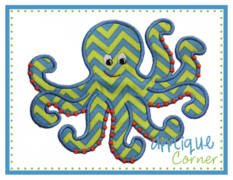 Octopus Dots Boy Applique Design