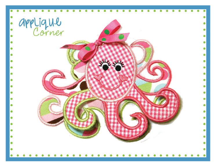 Octopus Girl 3D Legs Applique Design