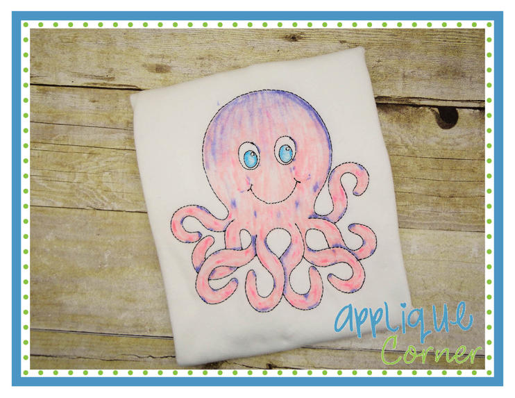 Octopus Sketch Embroidery Design
