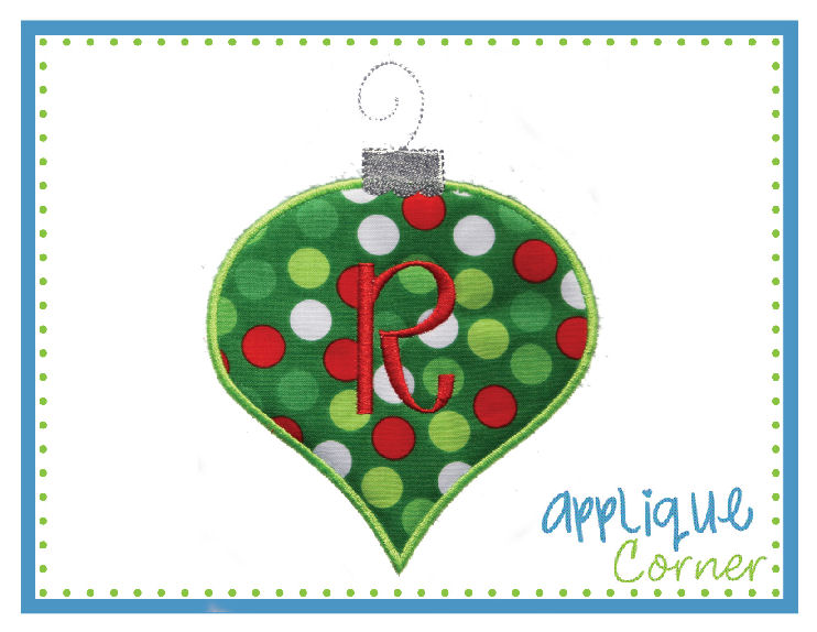 Ornament 4 Teardrop Satin Applique Design