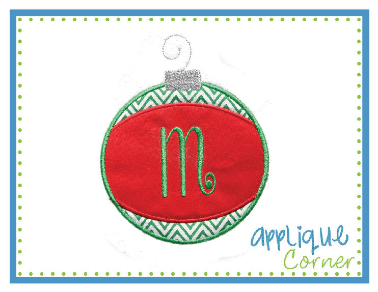 Ornament 5 Round Satin Inset  Applique Design