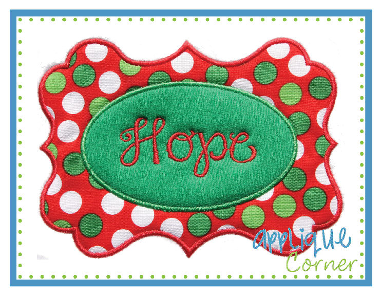 Fancy Rectangle Patch with Oval Applique Design
