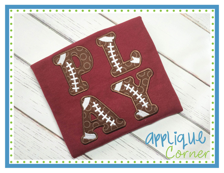 PLAY Football Applique Design
