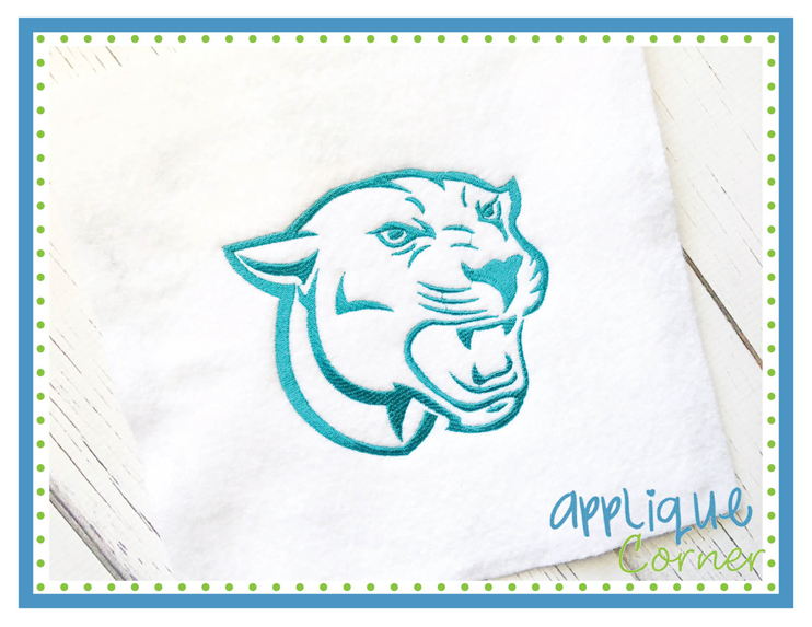 Panther Cougar Filled Embroidery Design