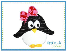 Penguin Girl Applique Design