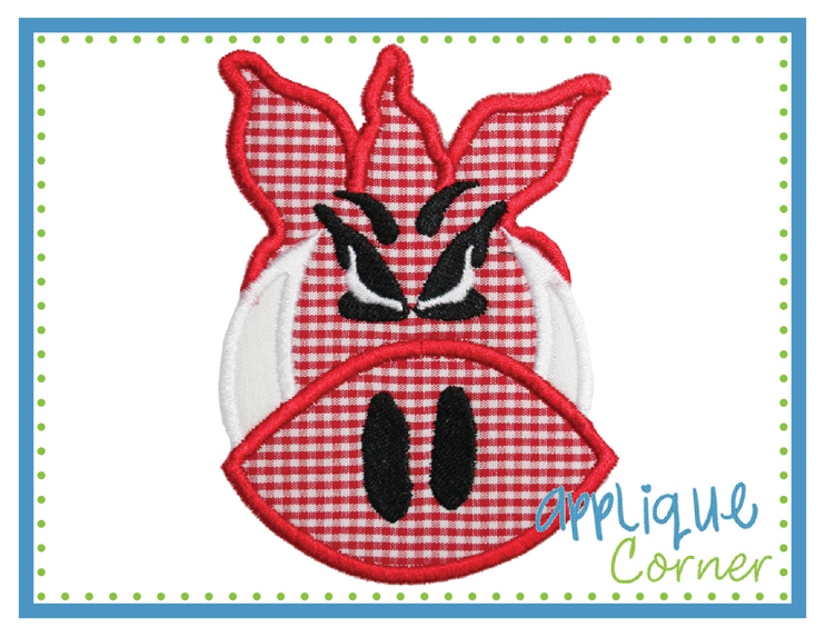 Pig Head Applique Design