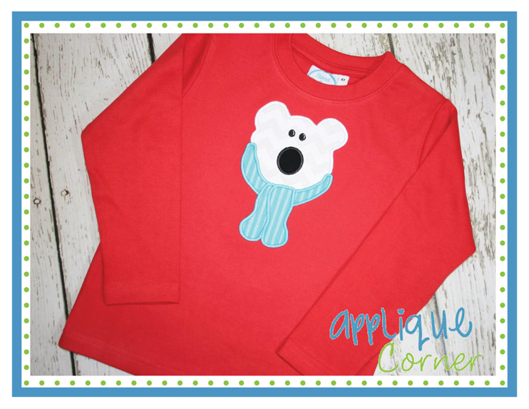 Polar Bear Face Scarf Applique Design