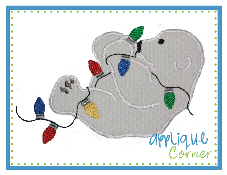Polar Bear with Lights Applique Design
