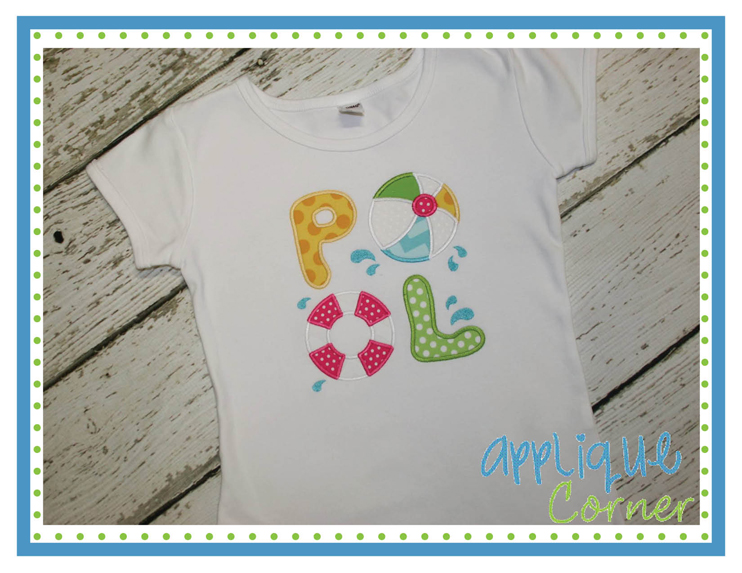 Pool with Beach Ball Applique Design