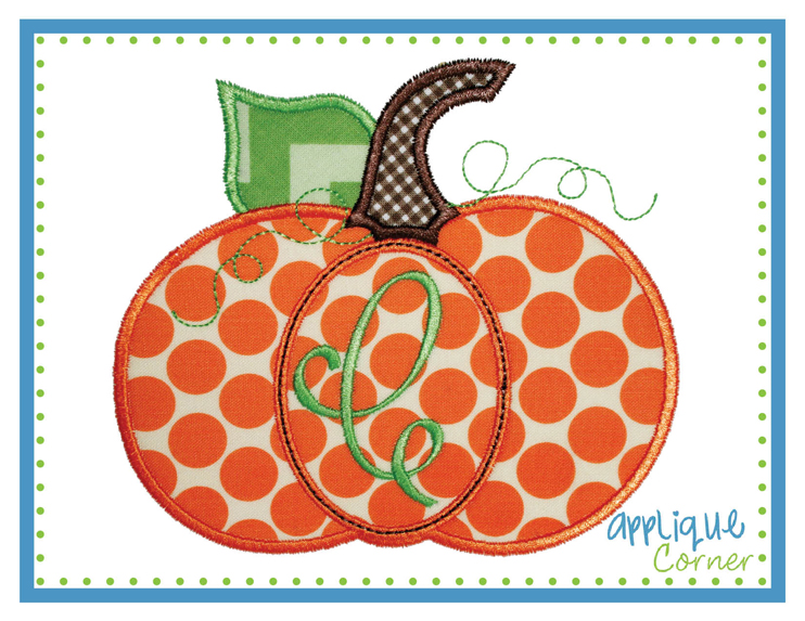 Pumpkin Oval Monogram Applique Design