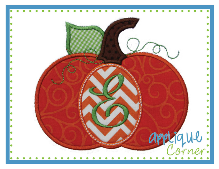 Pumpkin Oval Monogram Applique Design