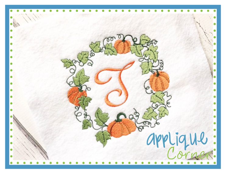 Pumpkin Wreath Embroidery Design