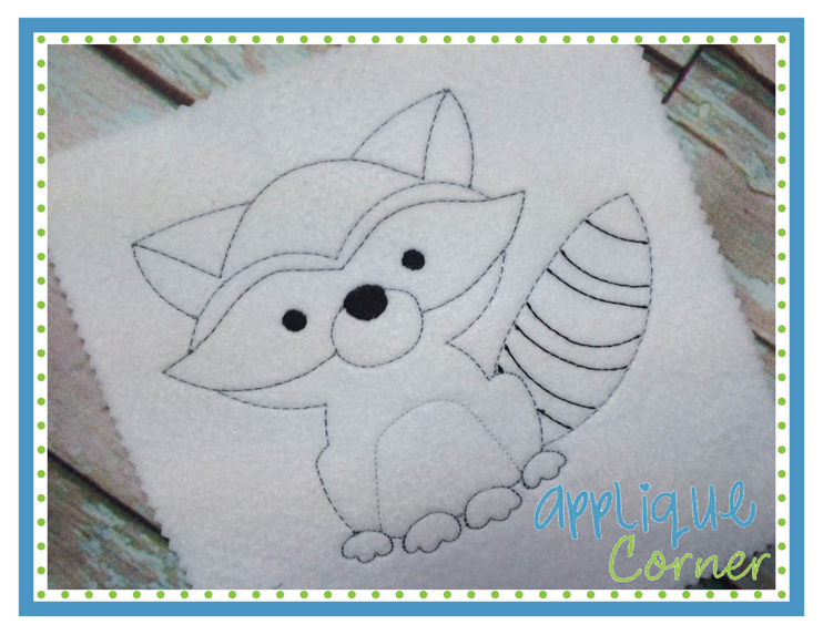 Raccoon Sketch Embroidery Design
