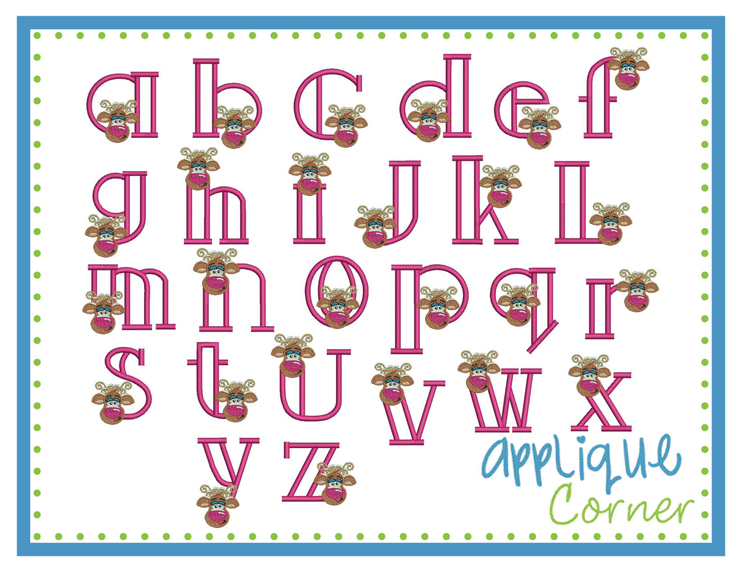Reindeer Girl Applique Letters Design