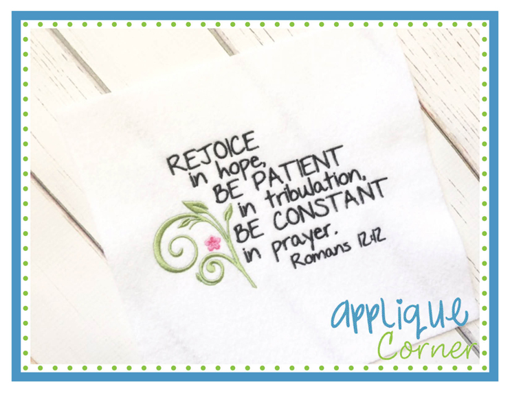 Rejoice in Hope Embroidery Design