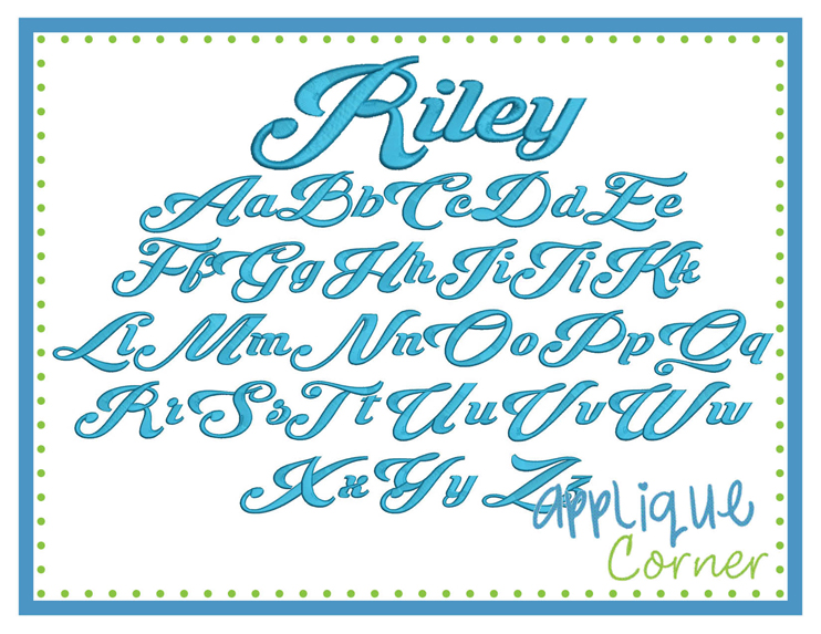 Riley Embroidery Font