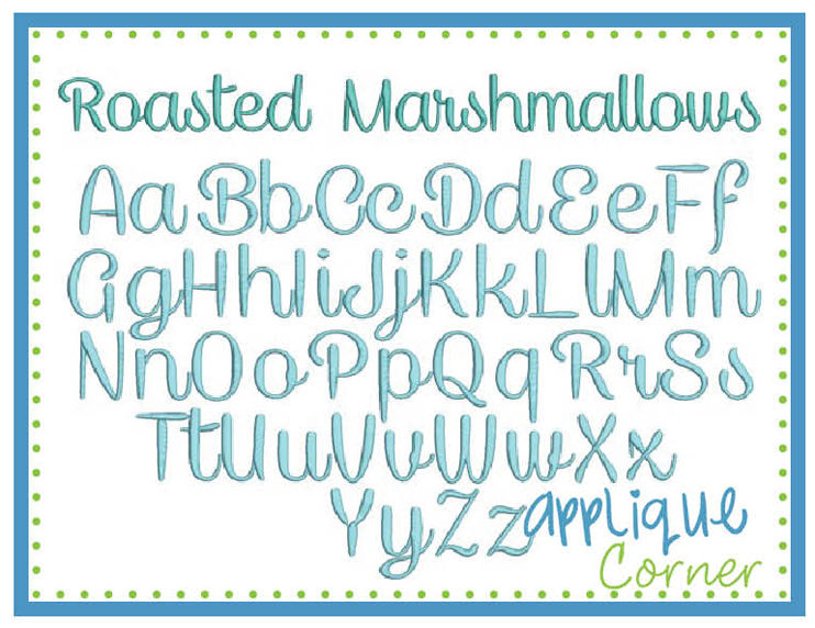 Roasted Marshmallows Embroidery Font