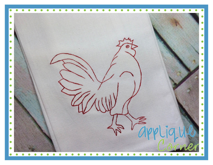 Rooster 1 Sketch Embroidery Design