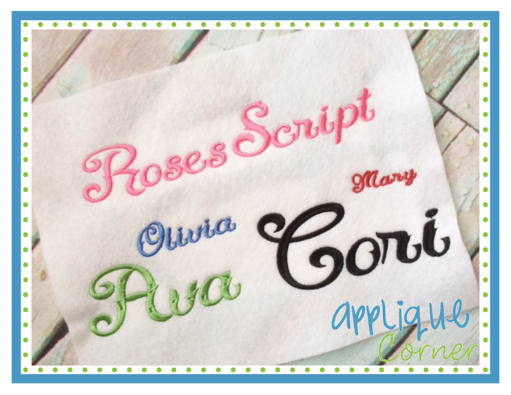 Roses Script Embroidery Font