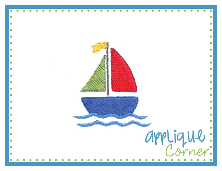 Sailboat Filled Mini Embroidery Design