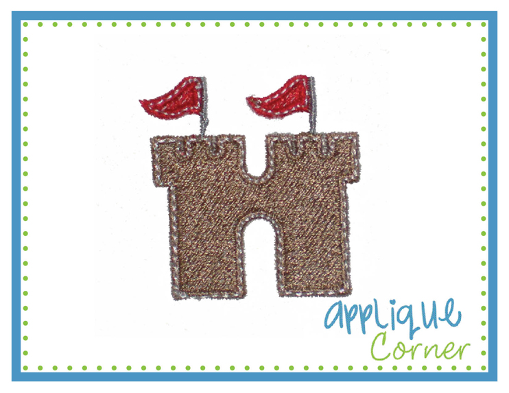 Sand Castle Filled Mini Embroidery Design