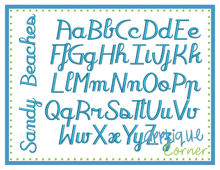 Sandy Beaches Embroidery Font