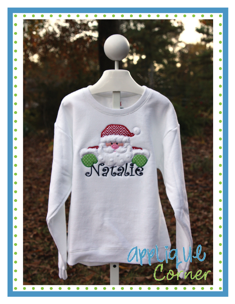 Santa with Name Applique Design
