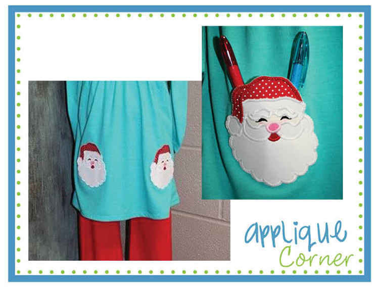 Santa Pocket Applique Design