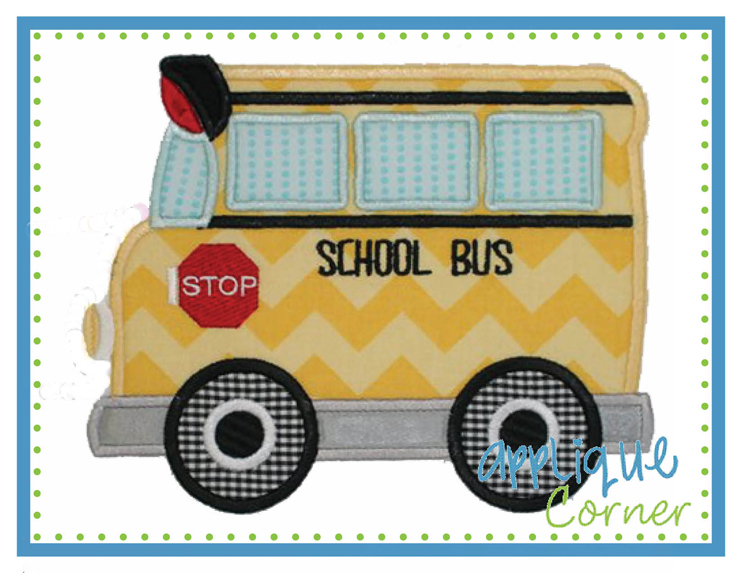 School Bus Applique Design