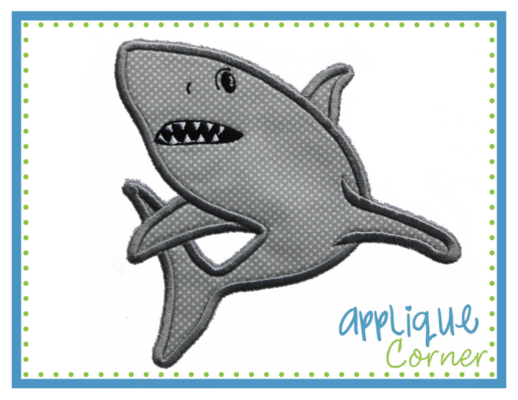 Shark Great White Applique Design
