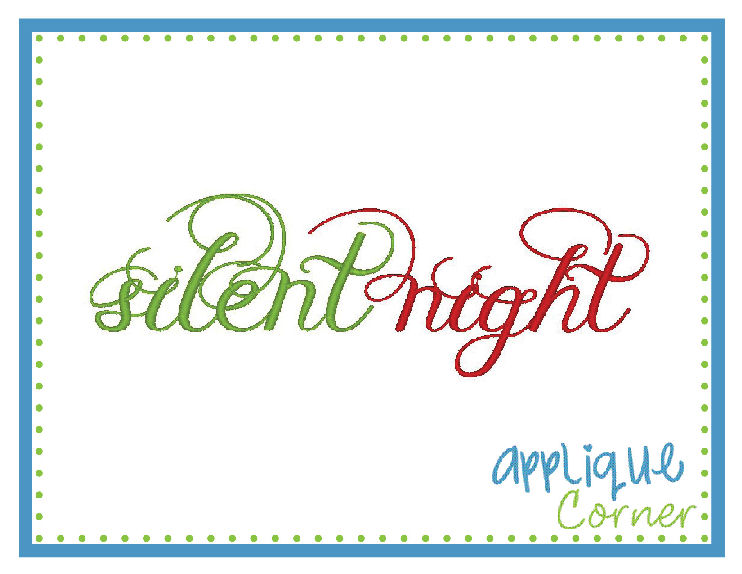 Silent Night Embroidery Design