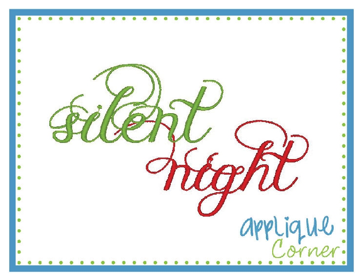 Silent Night Stacked Embroidery Design