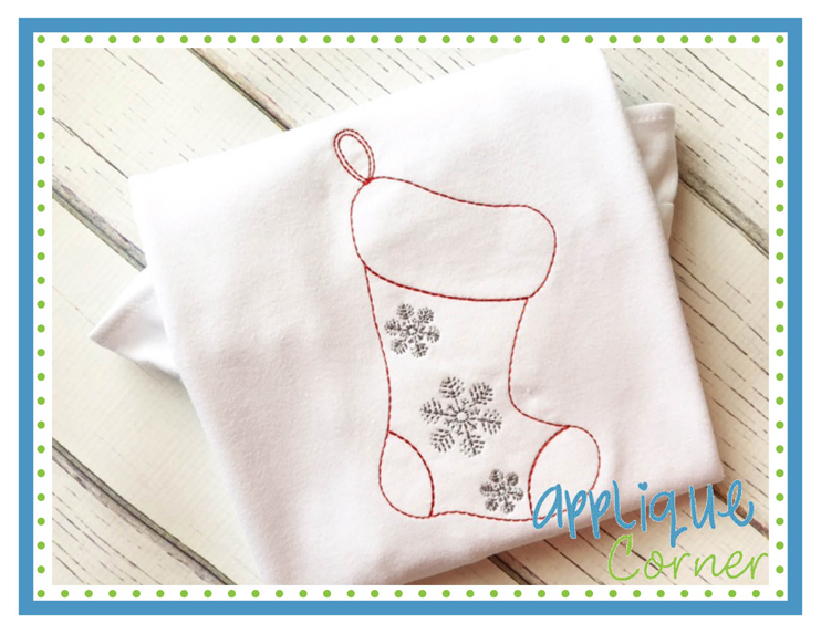 Sketch Christmas Stocking Embroidery Design