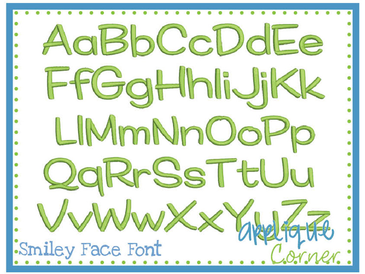 Smiley Face Embroidery Font