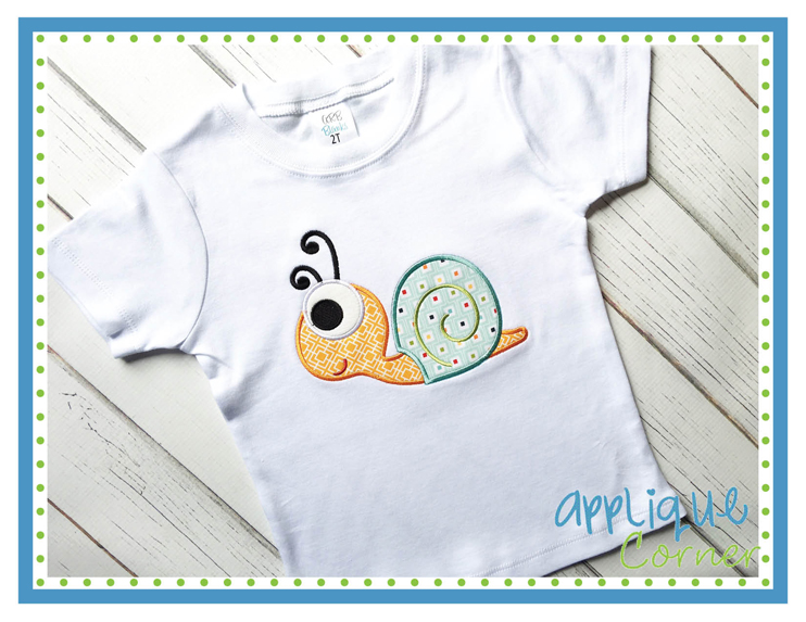 Snail Big Eyes Applique Design