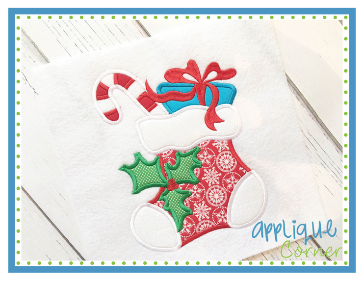 Stocking with Gift and Candy Cane
