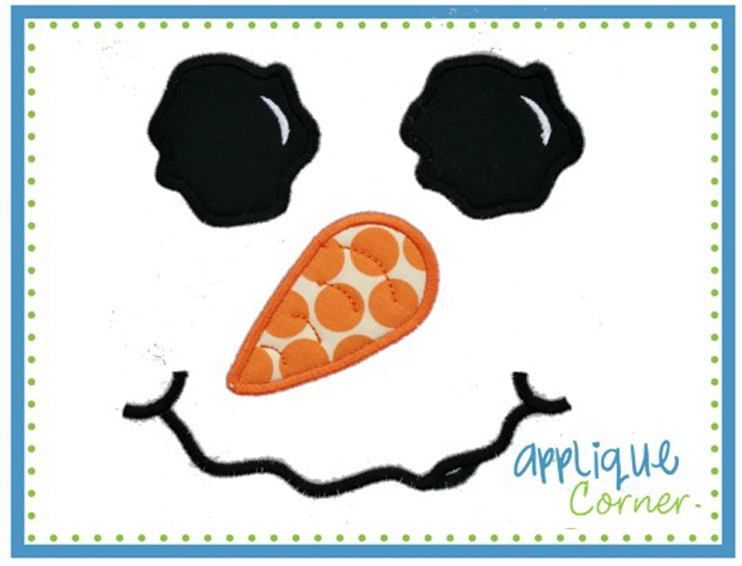 Snowman Face Applique Design
