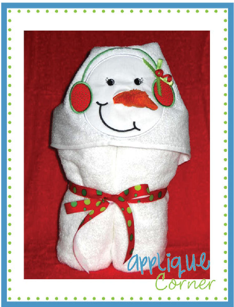 Snowman Girl Hooded Towel Design