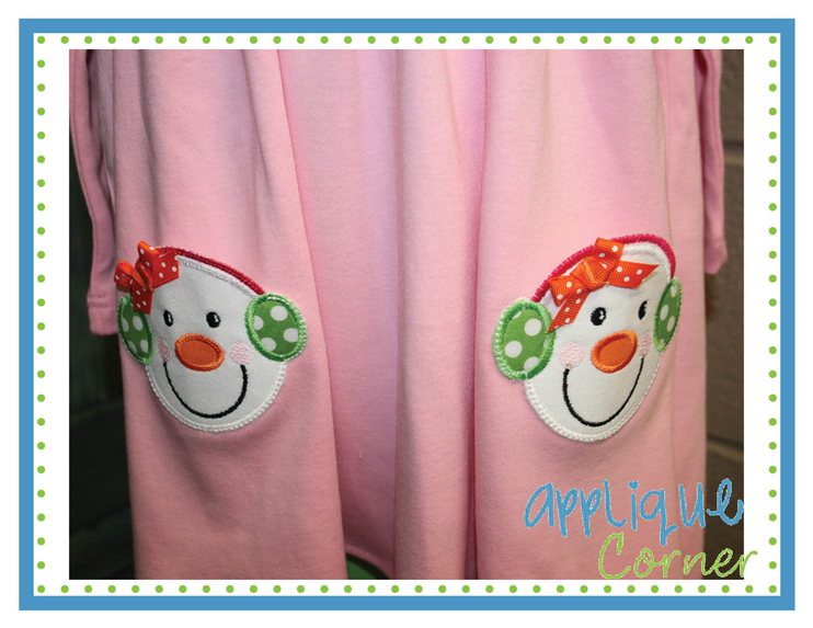 Snowman Pocket Applique Design