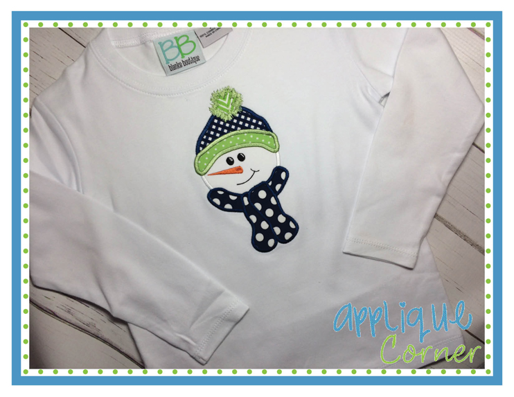 Snowman with Scarf Applique Design