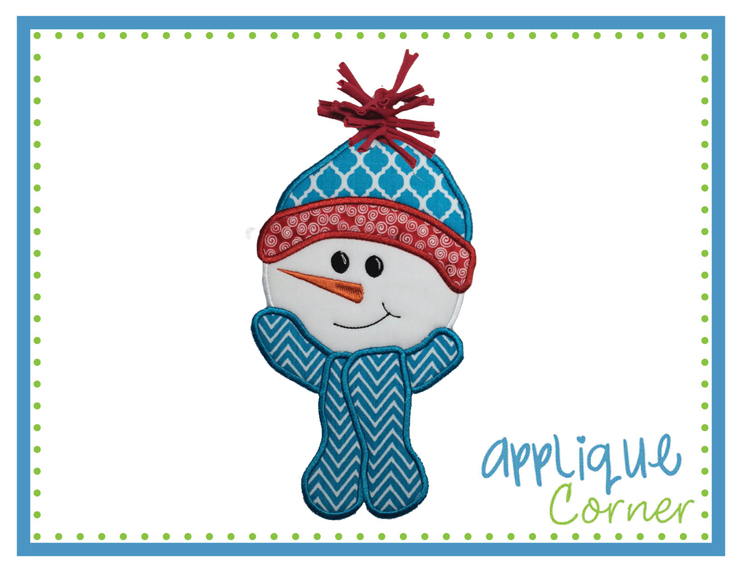 Snowman with Scarf 3D Applique Design