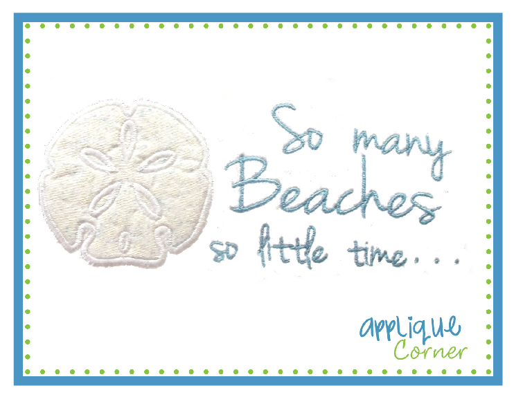 So Many Beaches Applique Design