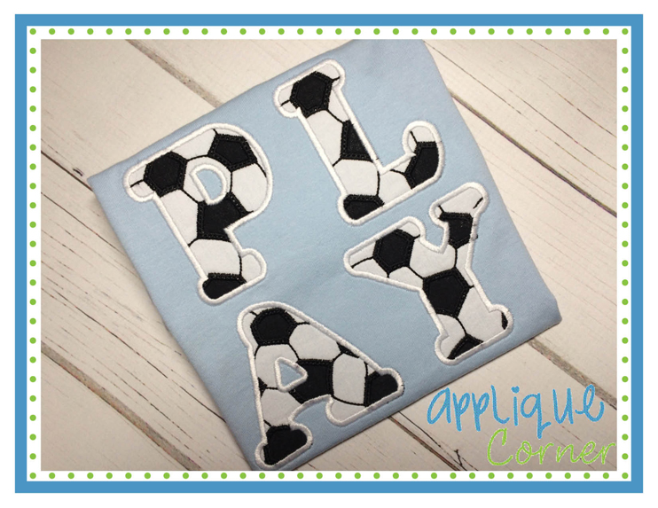 PLAY Soccer Applique Design