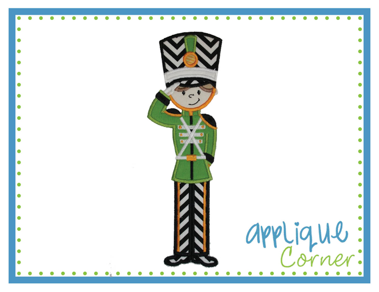 Solider Boy Standing Applique Design