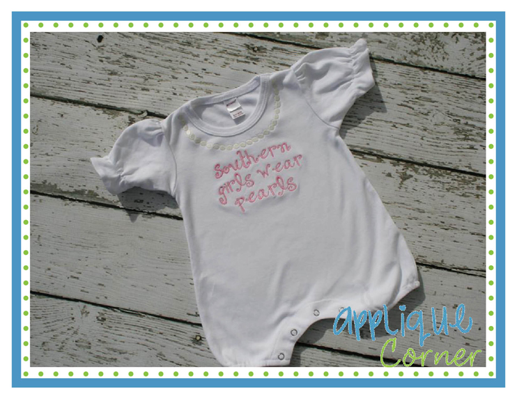 Pearls Southern Applique Design